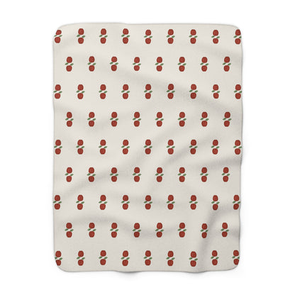 Autumn Apples Sherpa Blanket