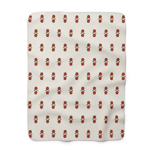Autumn Apples Sherpa Blanket