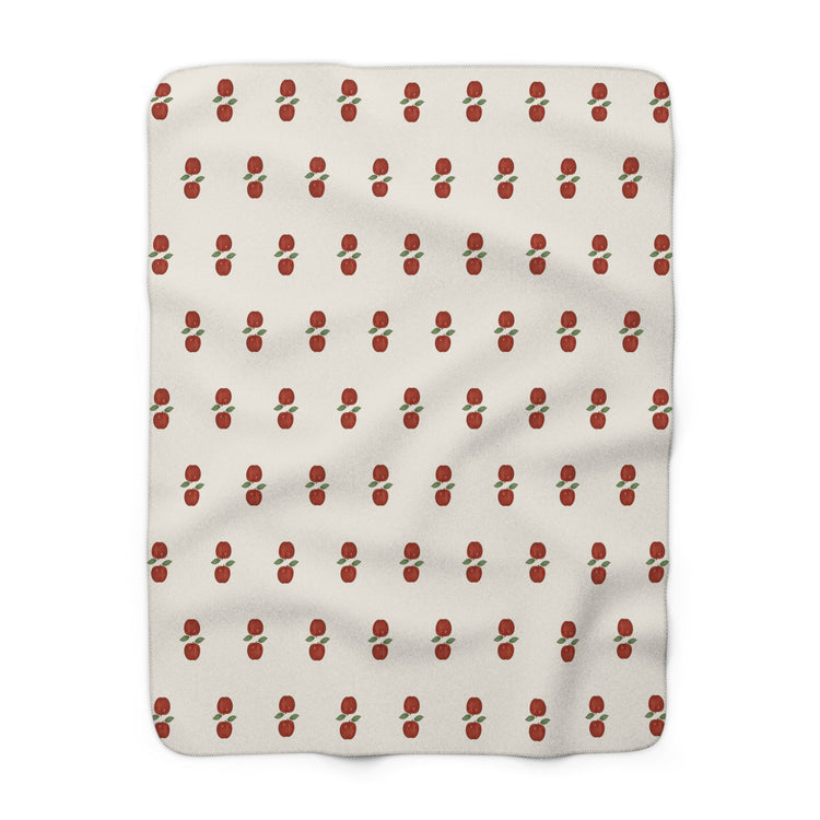 Autumn Apples Sherpa Blanket