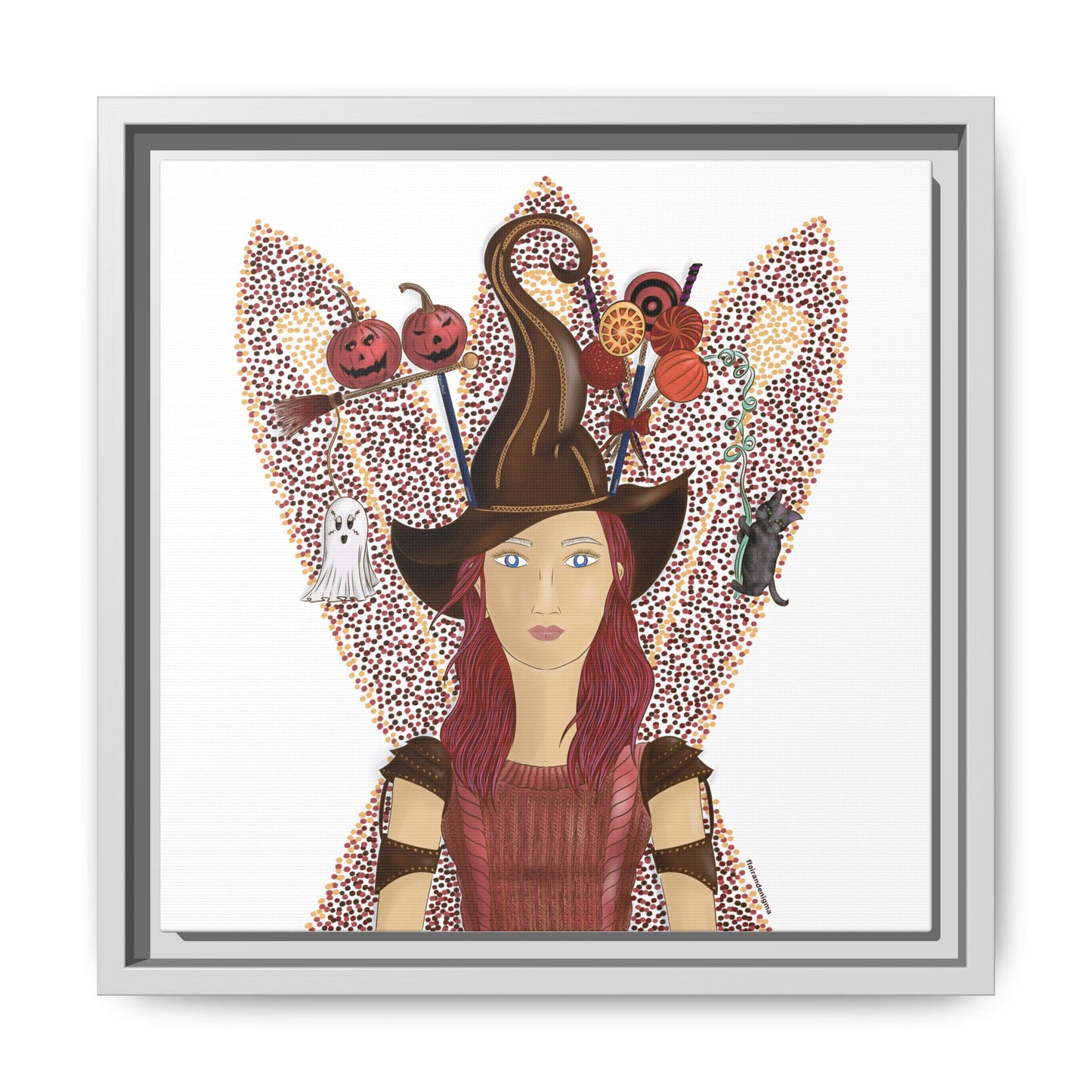 No.46 Girl with the Witch's Hat Framed Canvas Art Print