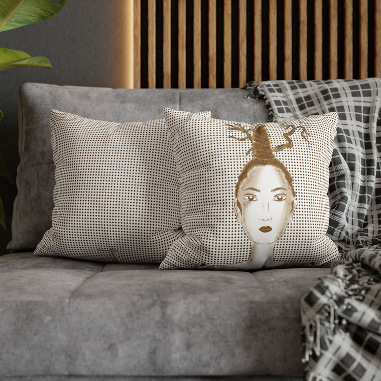 Oak Tree Branches Suede Square Pillow Cover