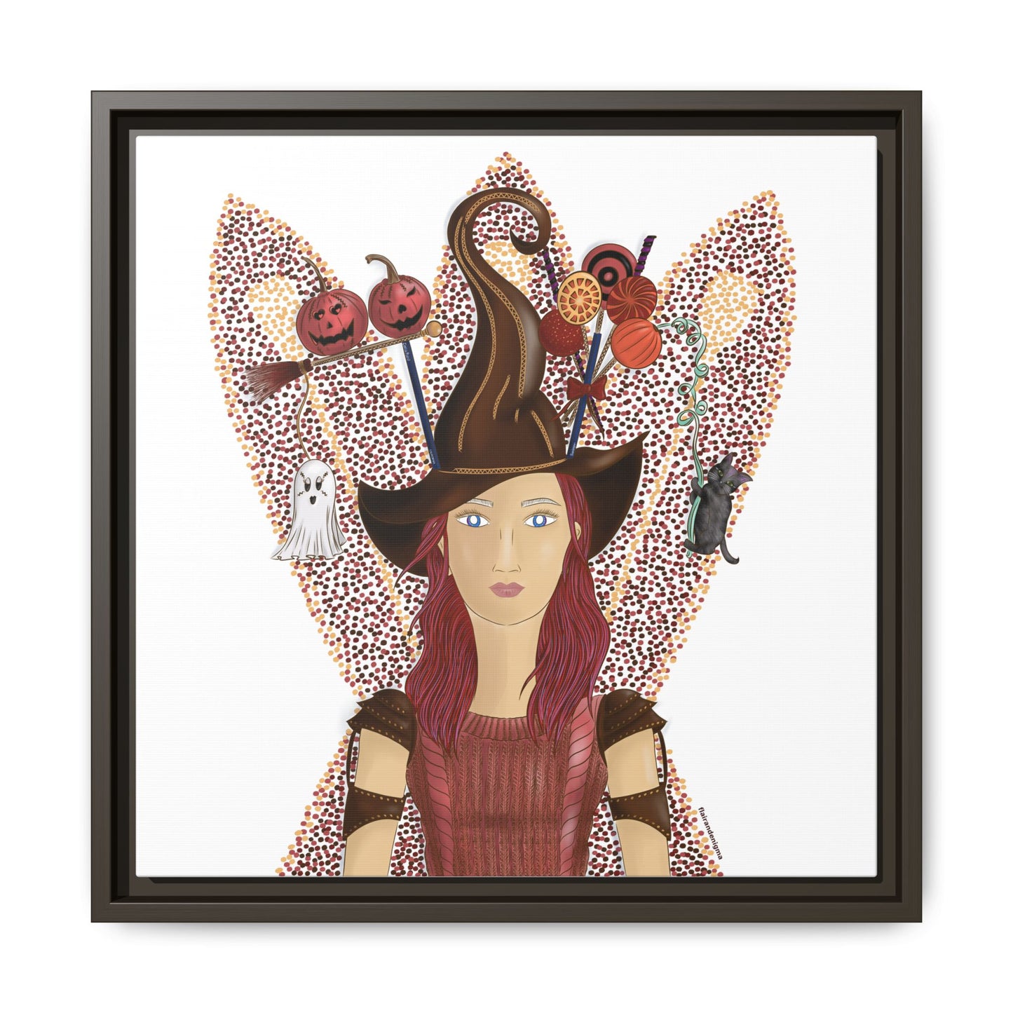 No.46 Girl with the Witch's Hat Framed Canvas Art Print
