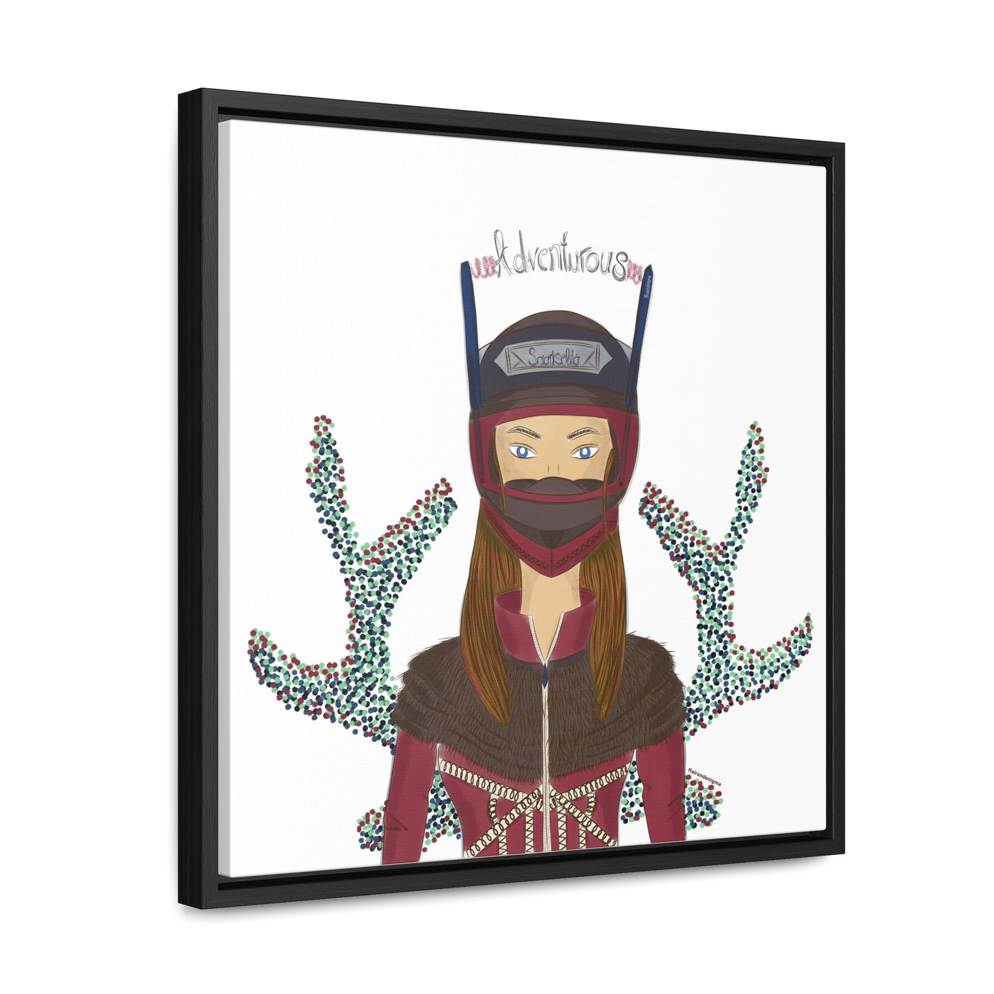 No.21 Girl with the Adventurous Helmet Framed Canvas Art Print