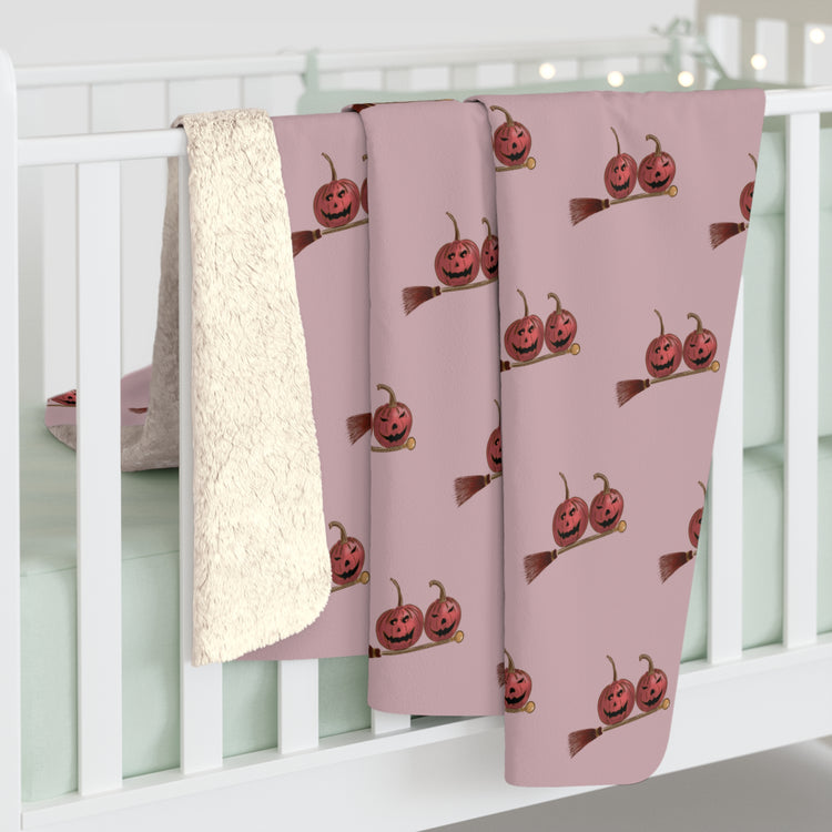 Halloween Pumpkins Sherpa Blanket