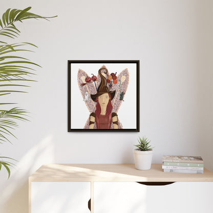 No.46 Girl with the Witch's Hat Framed Canvas Art Print