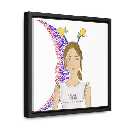 No.7 Girl with the Lemons Framed Canvas Art Print