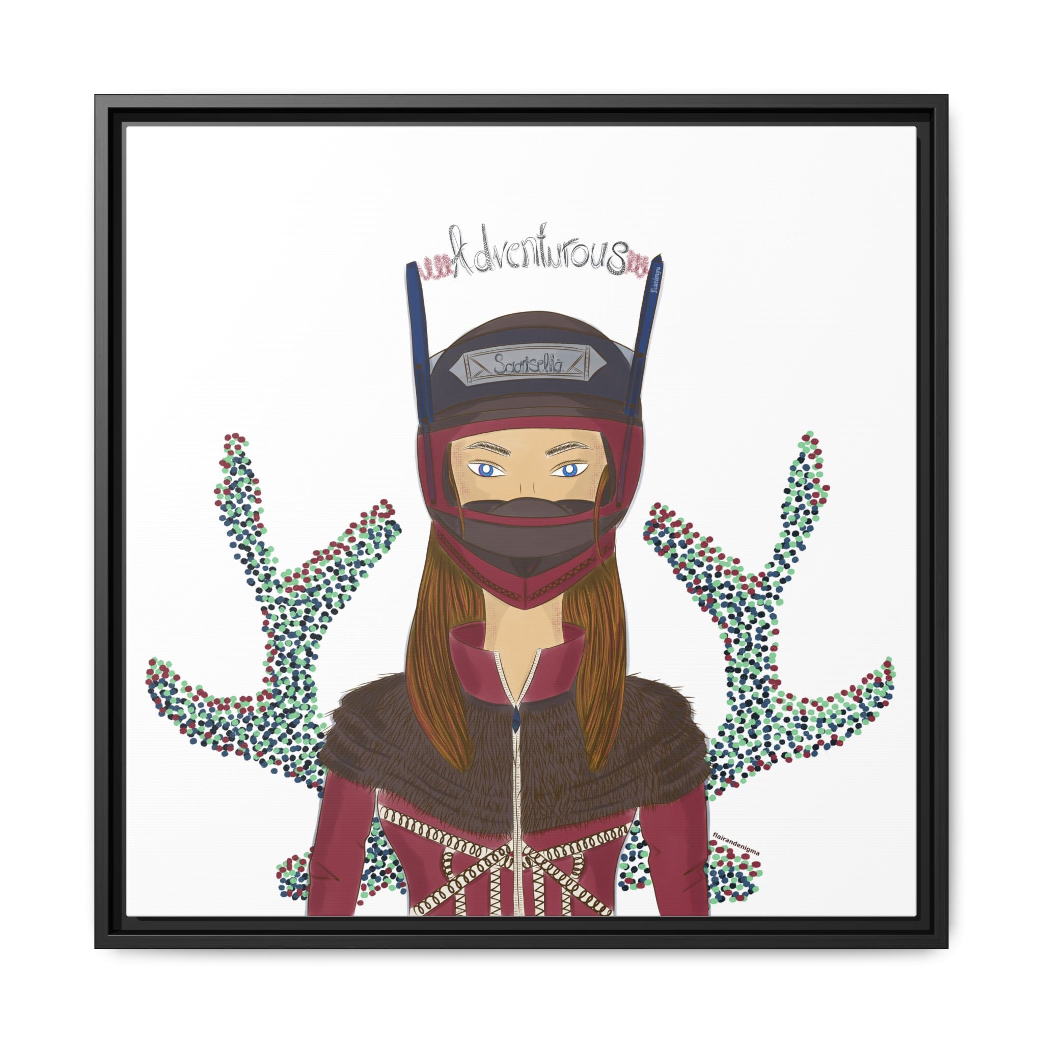 No.21 Girl with the Adventurous Helmet Framed Canvas Art Print