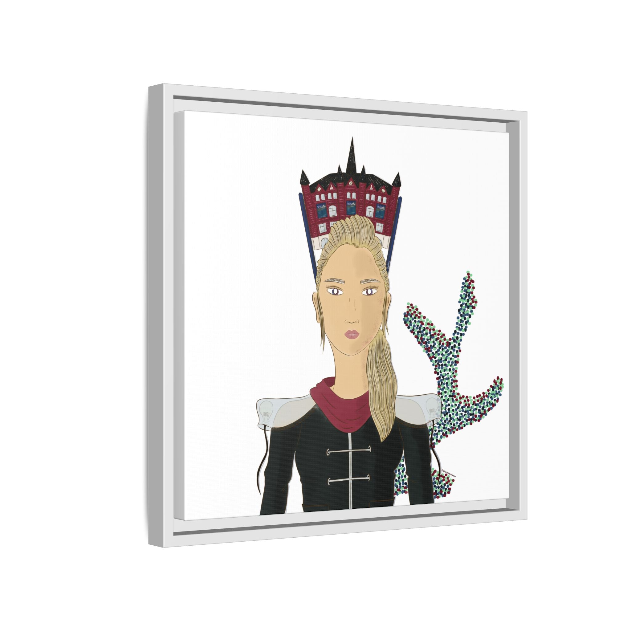 No.32 Girl with the Design Museum Framed Canvas Art Print