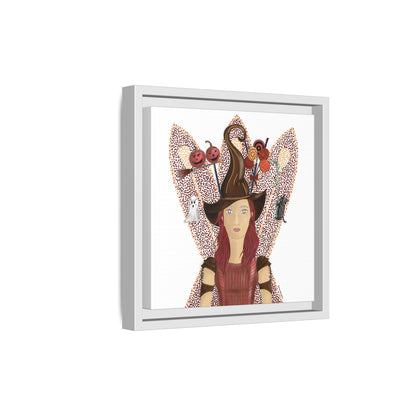 No.46 Girl with the Witch's Hat Framed Canvas Art Print