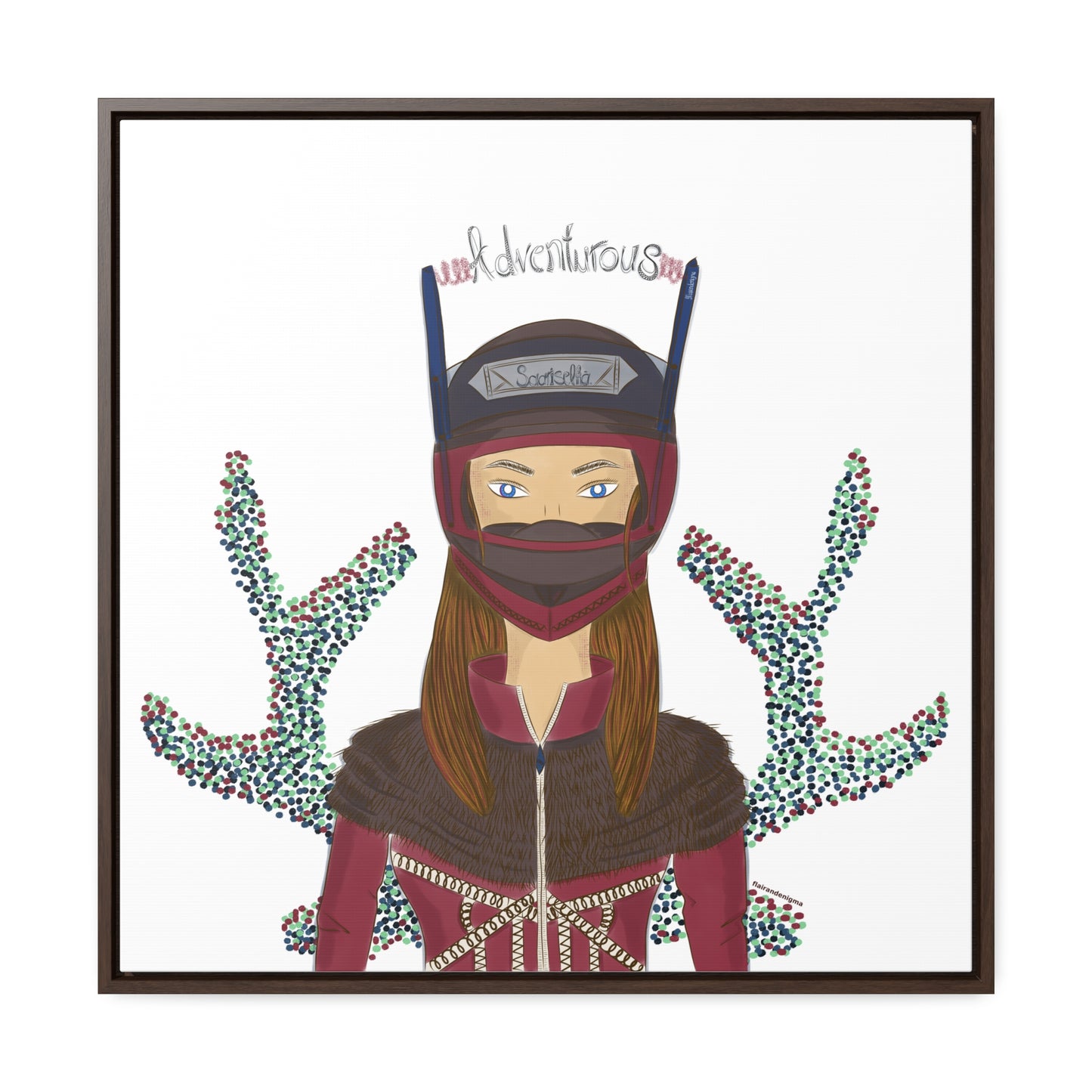 No.21 Girl with the Adventurous Helmet Framed Canvas Art Print