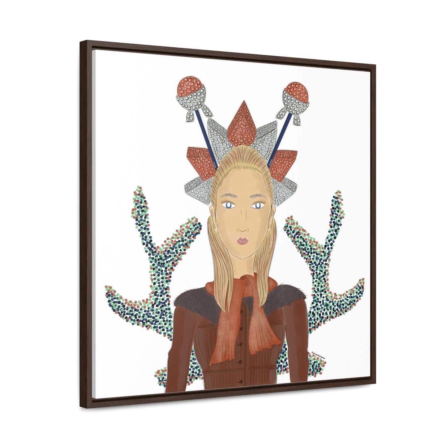 No.30 Girl with the Bling Sculpture Framed Canvas Art Print