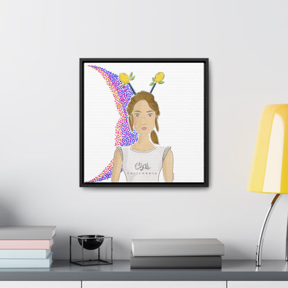 No.7 Girl with the Lemons Framed Canvas Art Print