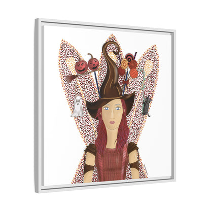 No.46 Girl with the Witch's Hat Framed Canvas Art Print