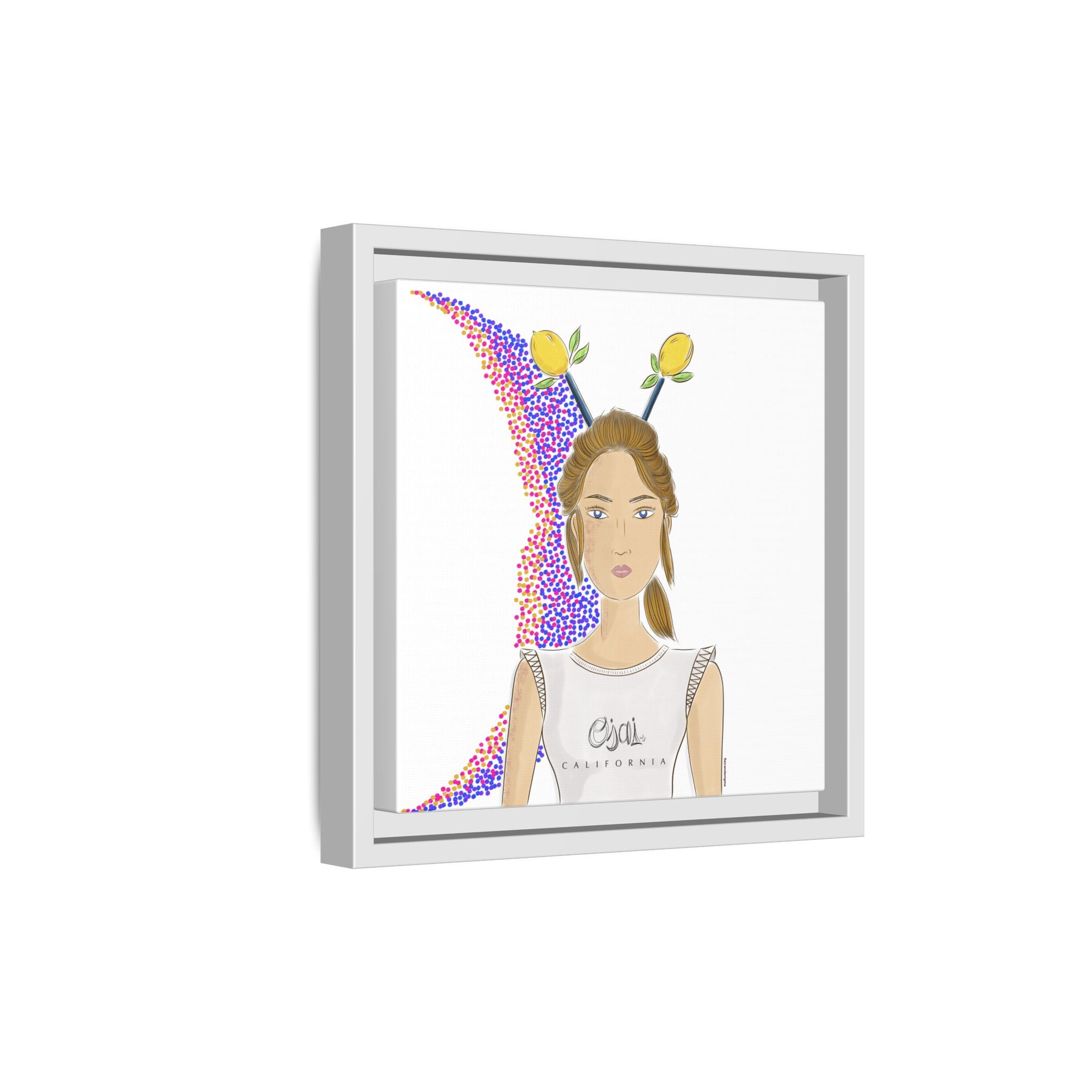 No.7 Girl with the Lemons Framed Canvas Art Print