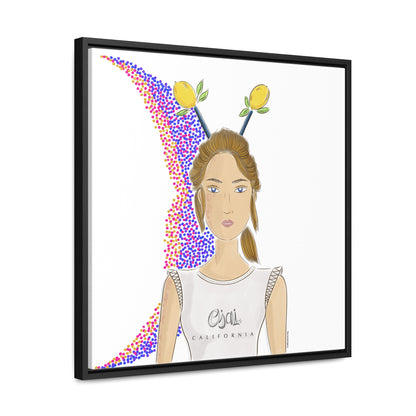 No.7 Girl with the Lemons Framed Canvas Art Print