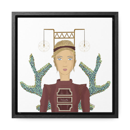 No.36 Girl with the Bar Lights Framed Canvas Art Print