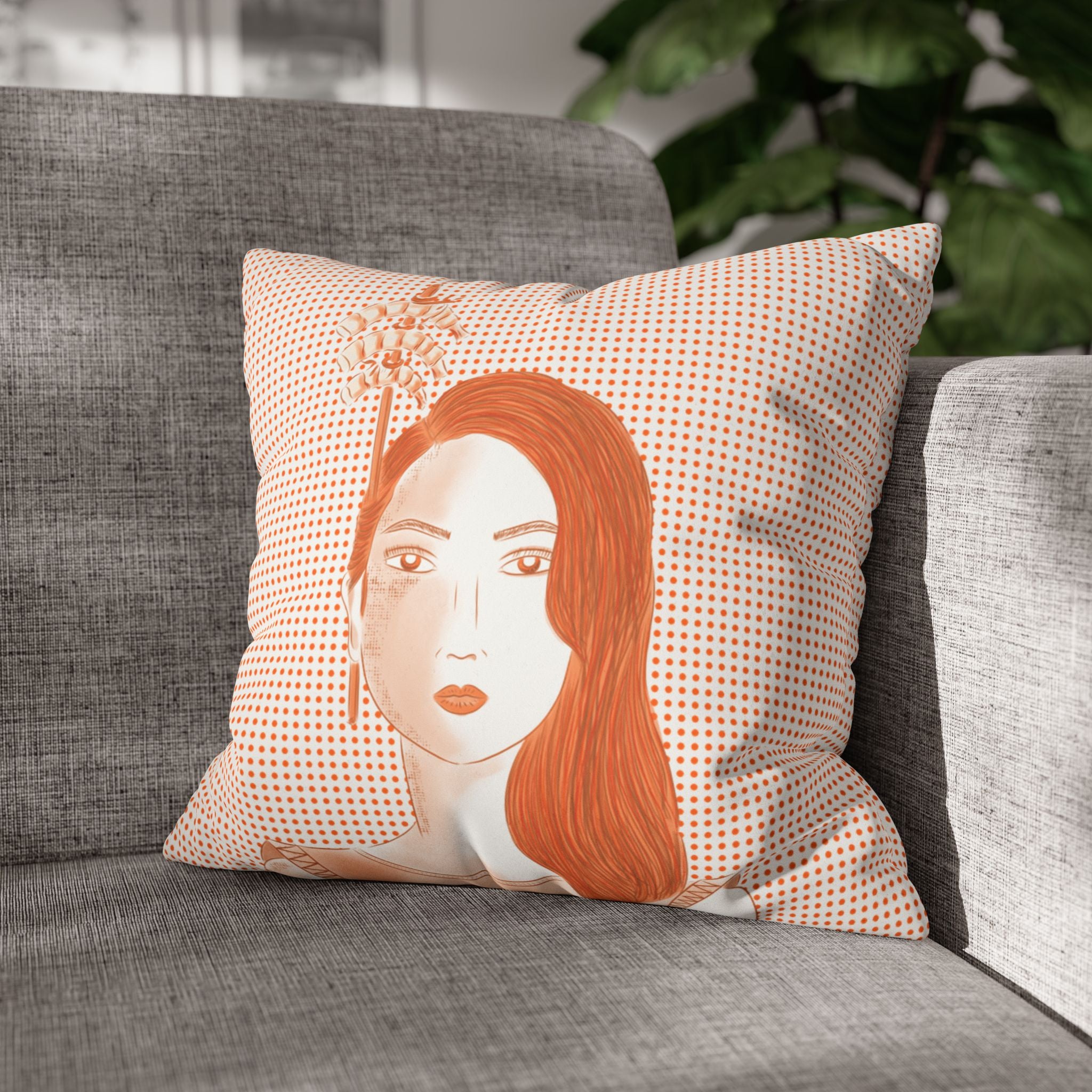 Shrimps Suede Square Pillow Cover