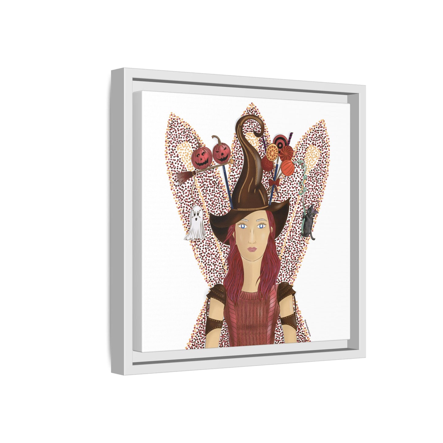 No.46 Girl with the Witch's Hat Framed Canvas Art Print