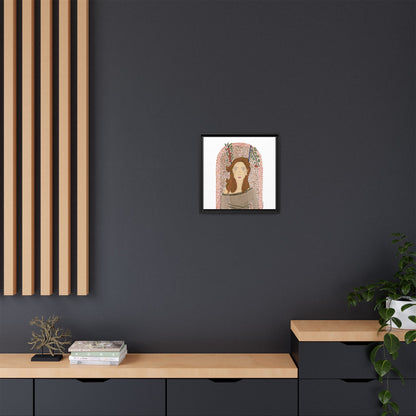 No.44 Girl with the Autumn Apples Framed Canvas Art Print