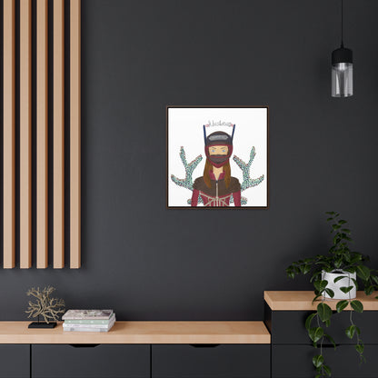 No.21 Girl with the Adventurous Helmet Framed Canvas Art Print