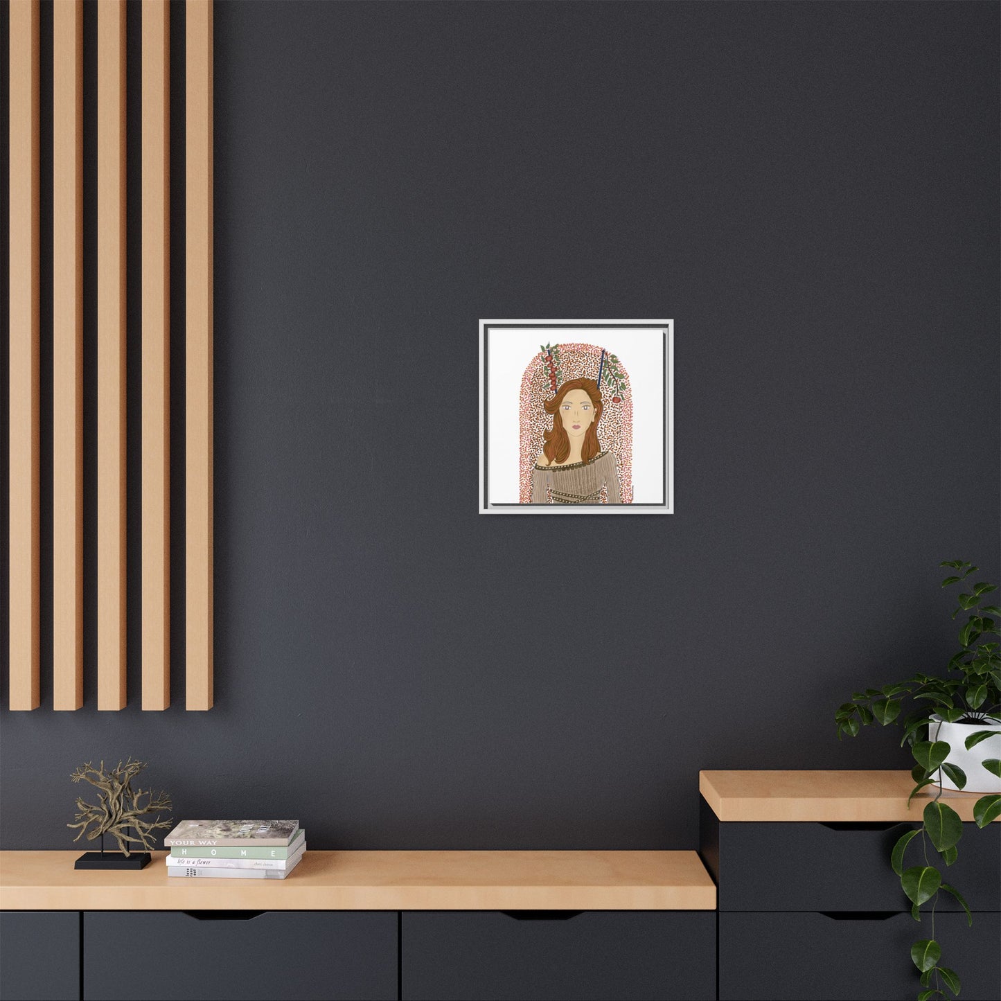 No.44 Girl with the Autumn Apples Framed Canvas Art Print