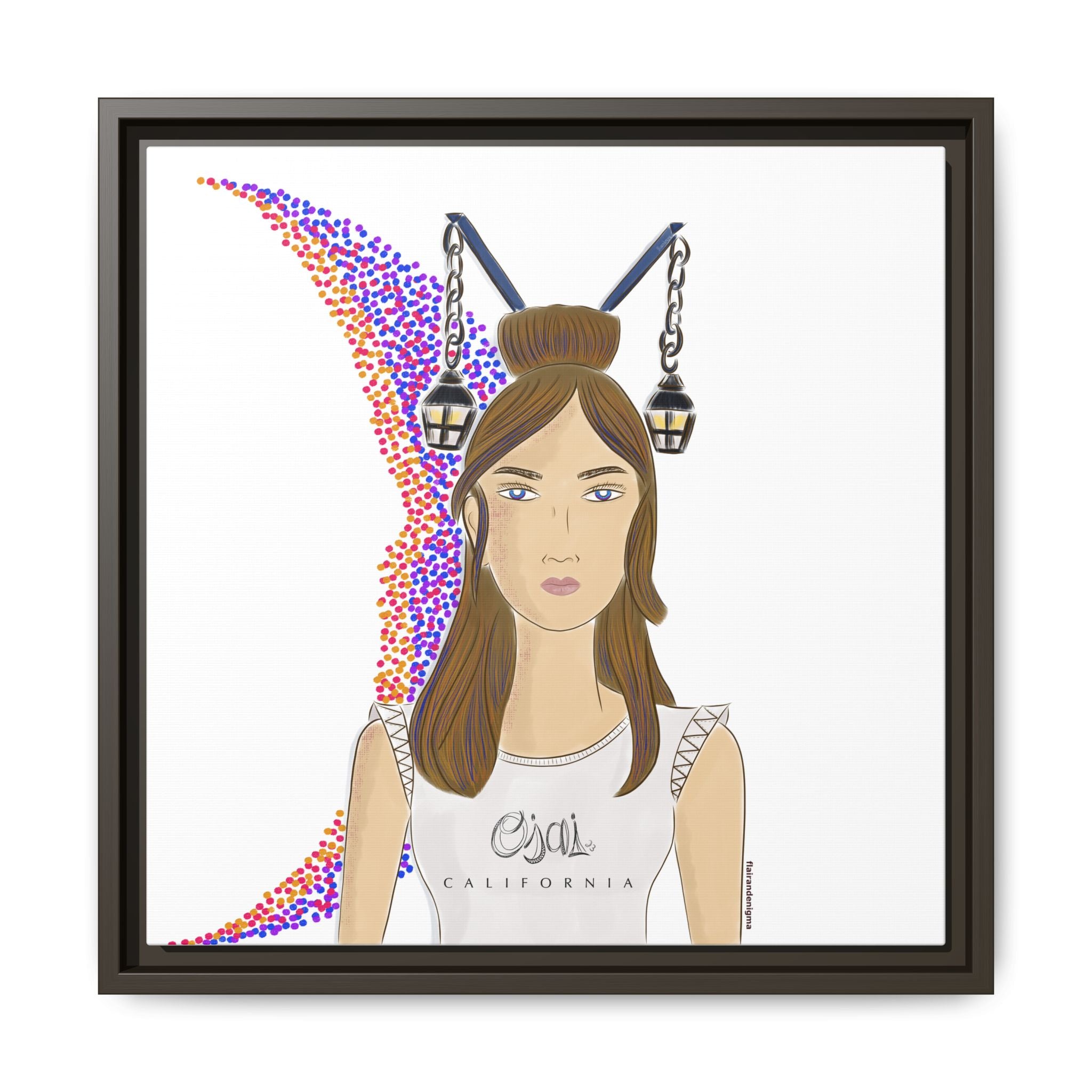 No.1 Girl with the Lanterns Framed Canvas Art Print