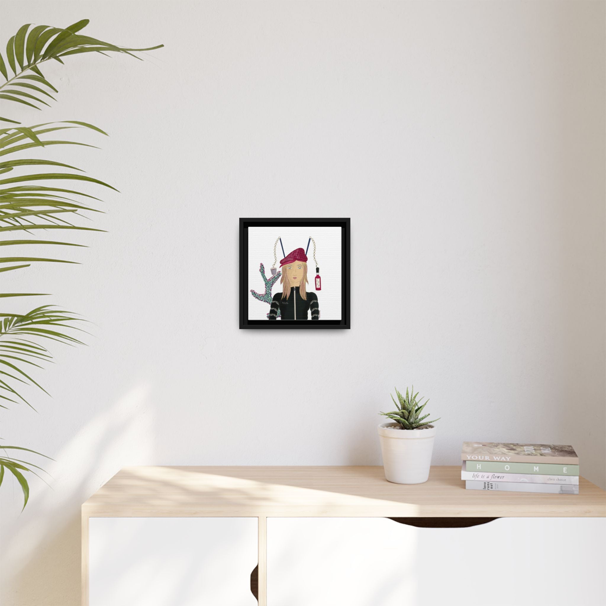No.34 Girl with the Strawberry Mulled Wine Framed Canvas Art Print
