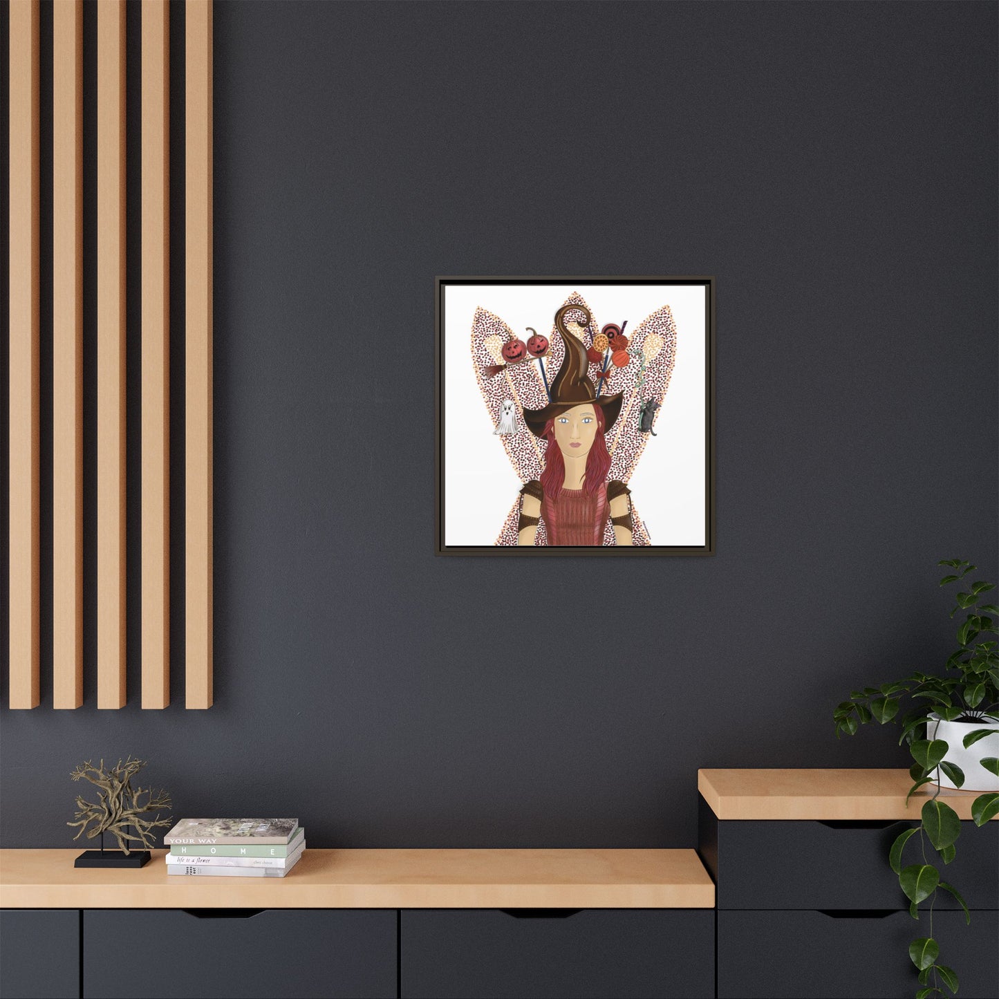 No.46 Girl with the Witch's Hat Framed Canvas Art Print