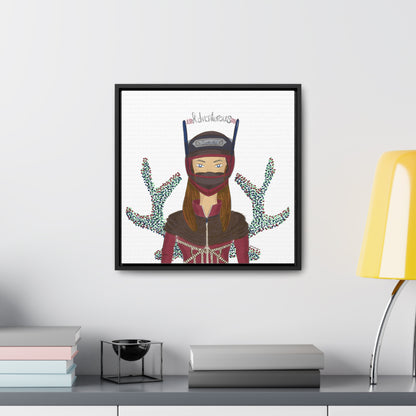 No.21 Girl with the Adventurous Helmet Framed Canvas Art Print