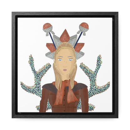 No.30 Girl with the Bling Sculpture Framed Canvas Art Print