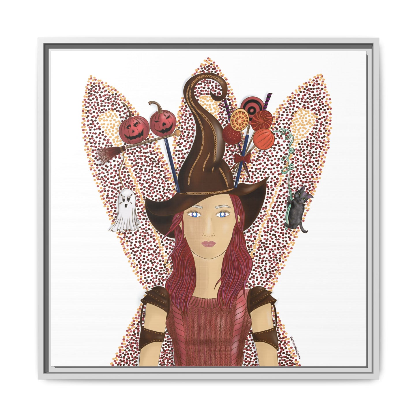 No.46 Girl with the Witch's Hat Framed Canvas Art Print
