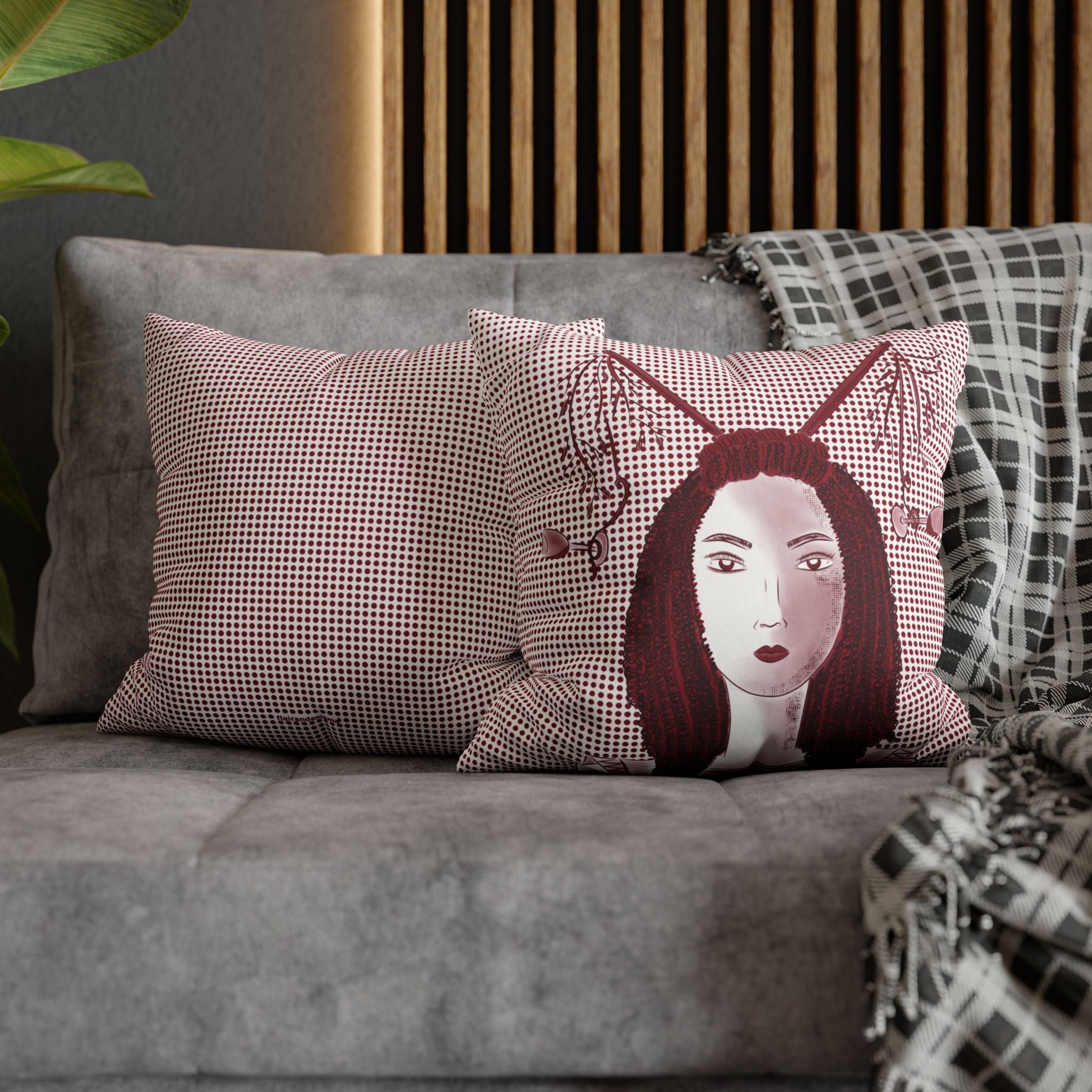 Red Wine Glasses Suede Square Pillow Cover