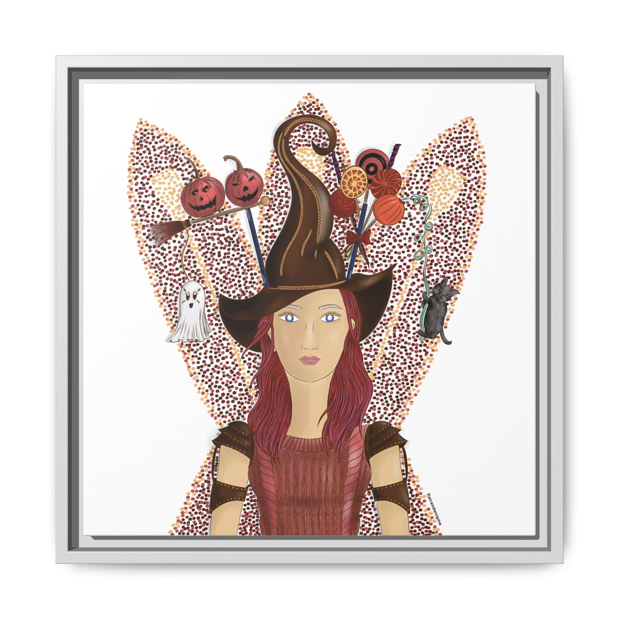 No.46 Girl with the Witch's Hat Framed Canvas Art Print