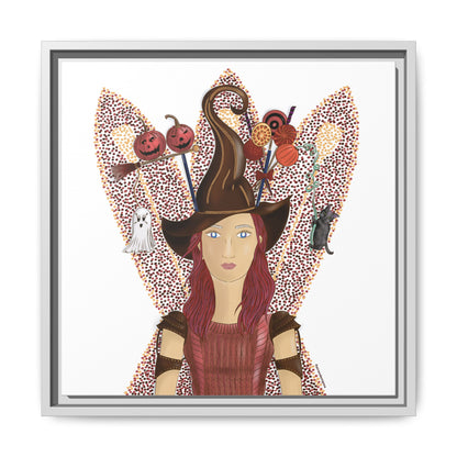 No.46 Girl with the Witch's Hat Framed Canvas Art Print