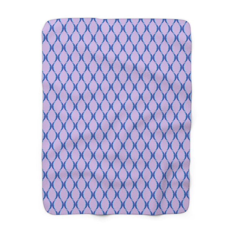 Blue Crescent Moon Sherpa Blanket