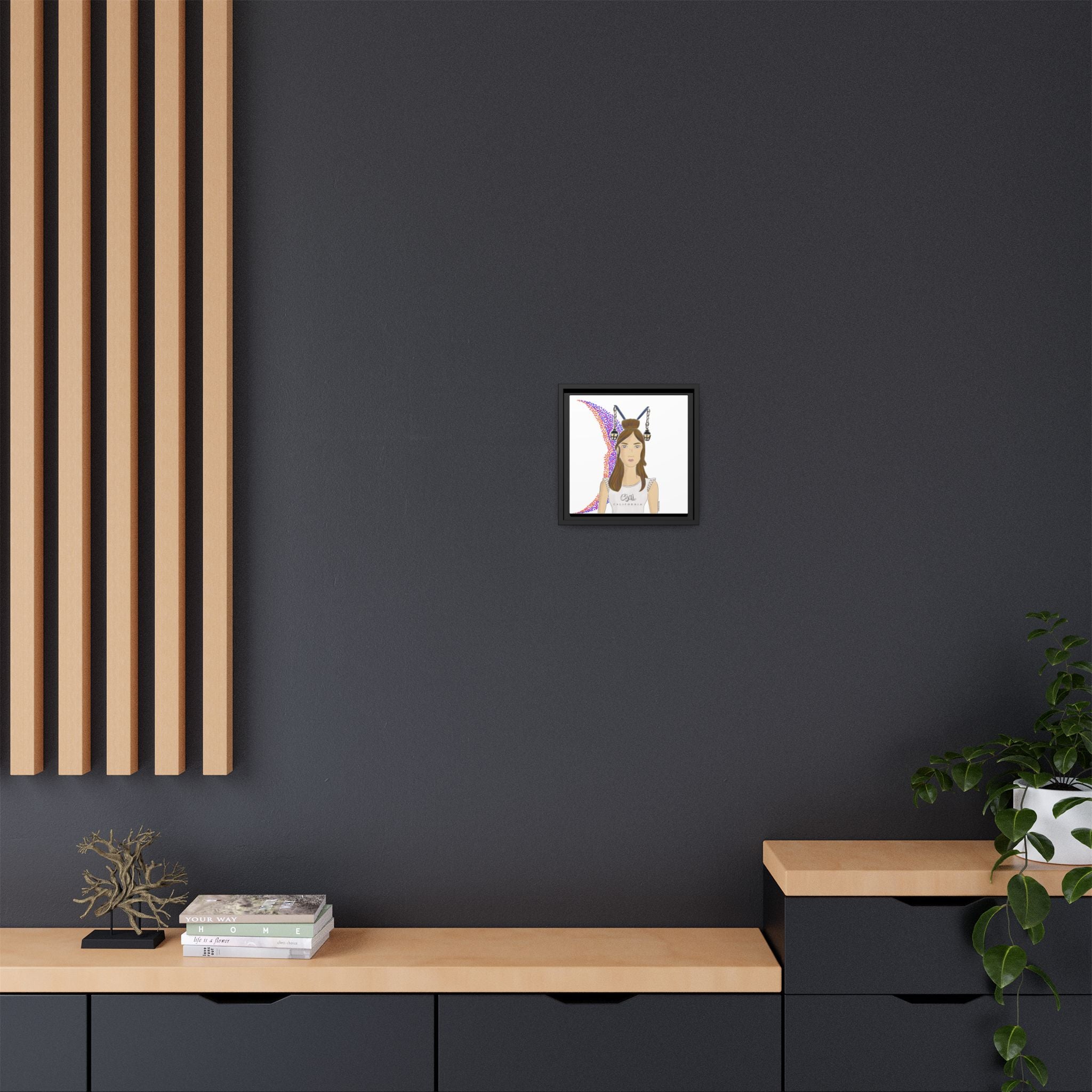 No.1 Girl with the Lanterns Framed Canvas Art Print