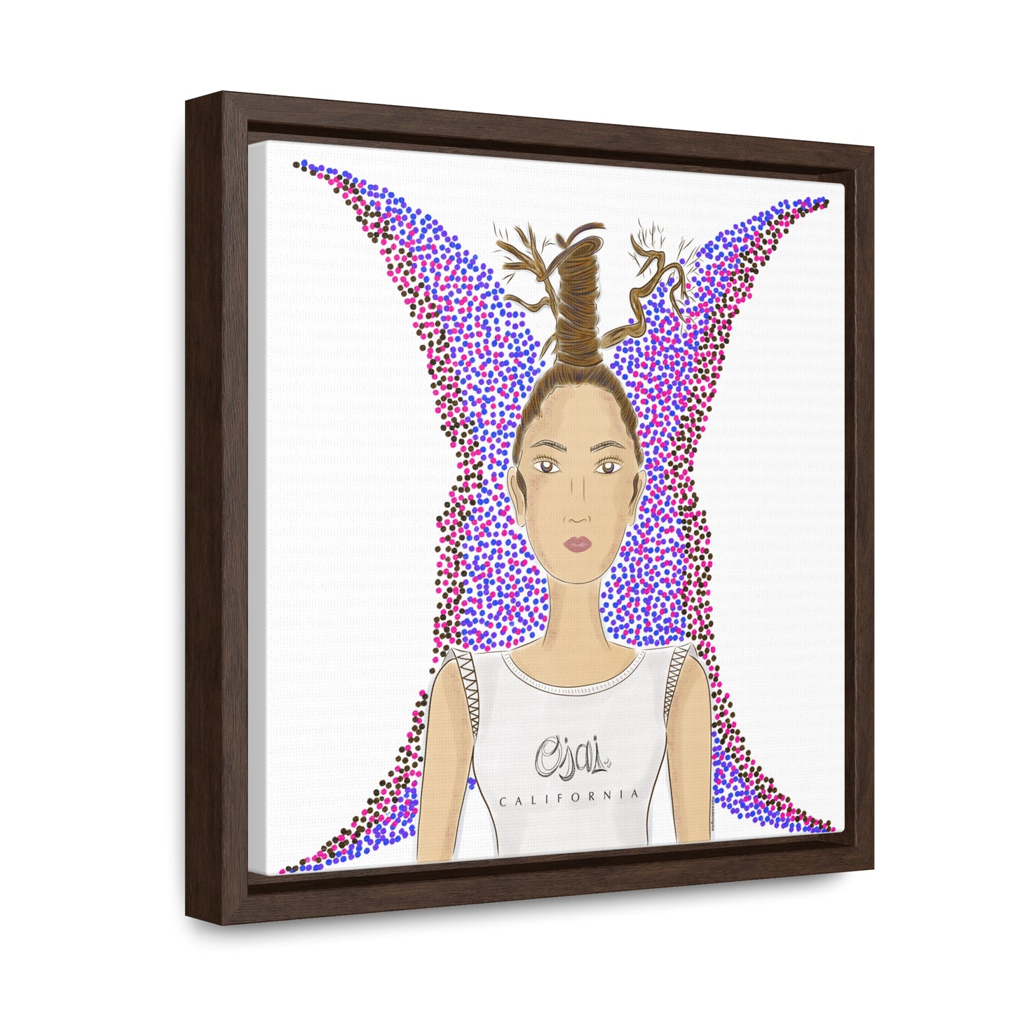 No.9 Girl with the Oak Branches Framed Canvas Art Print