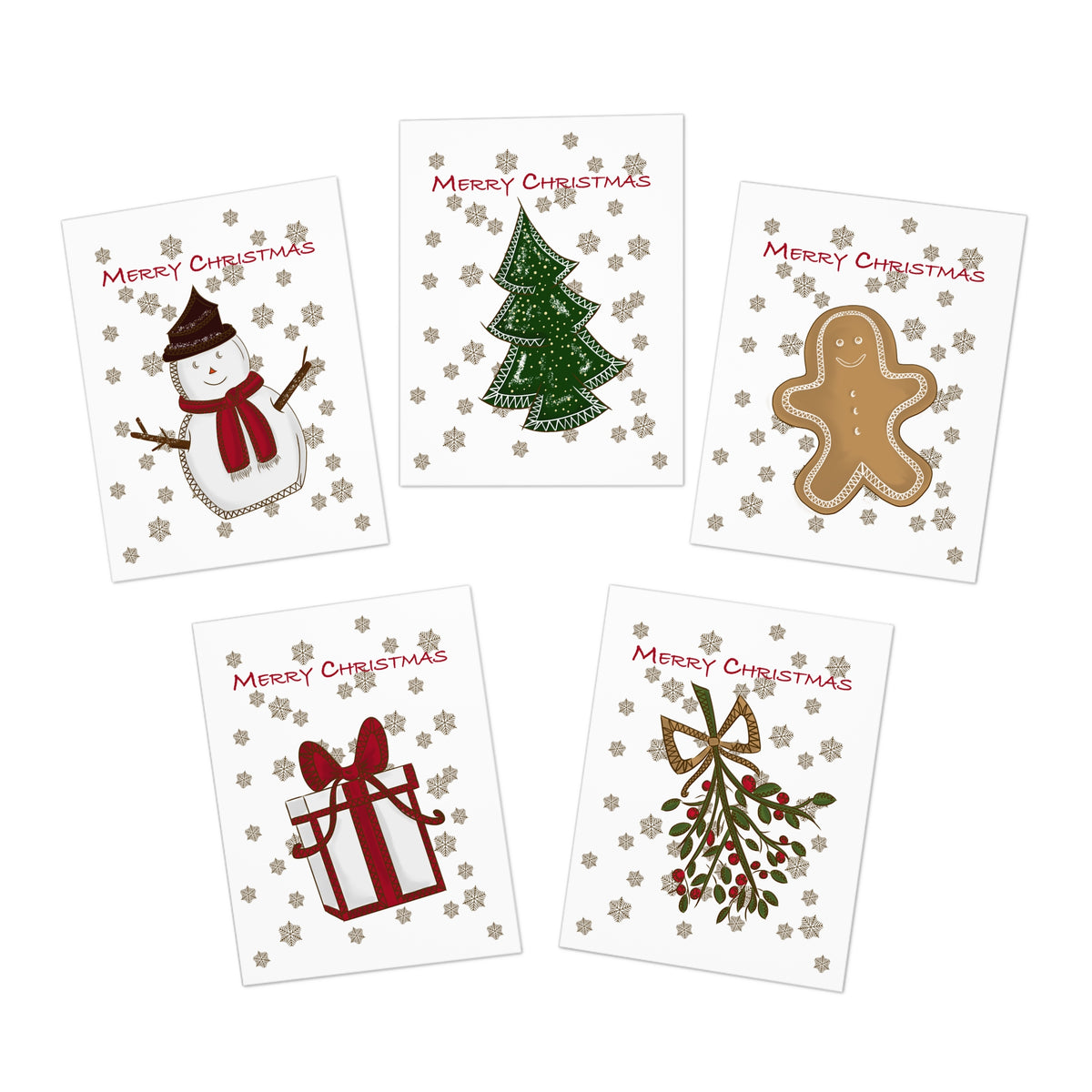 Christmas Cheer Greeting Cards Assortment (5-Pack)
