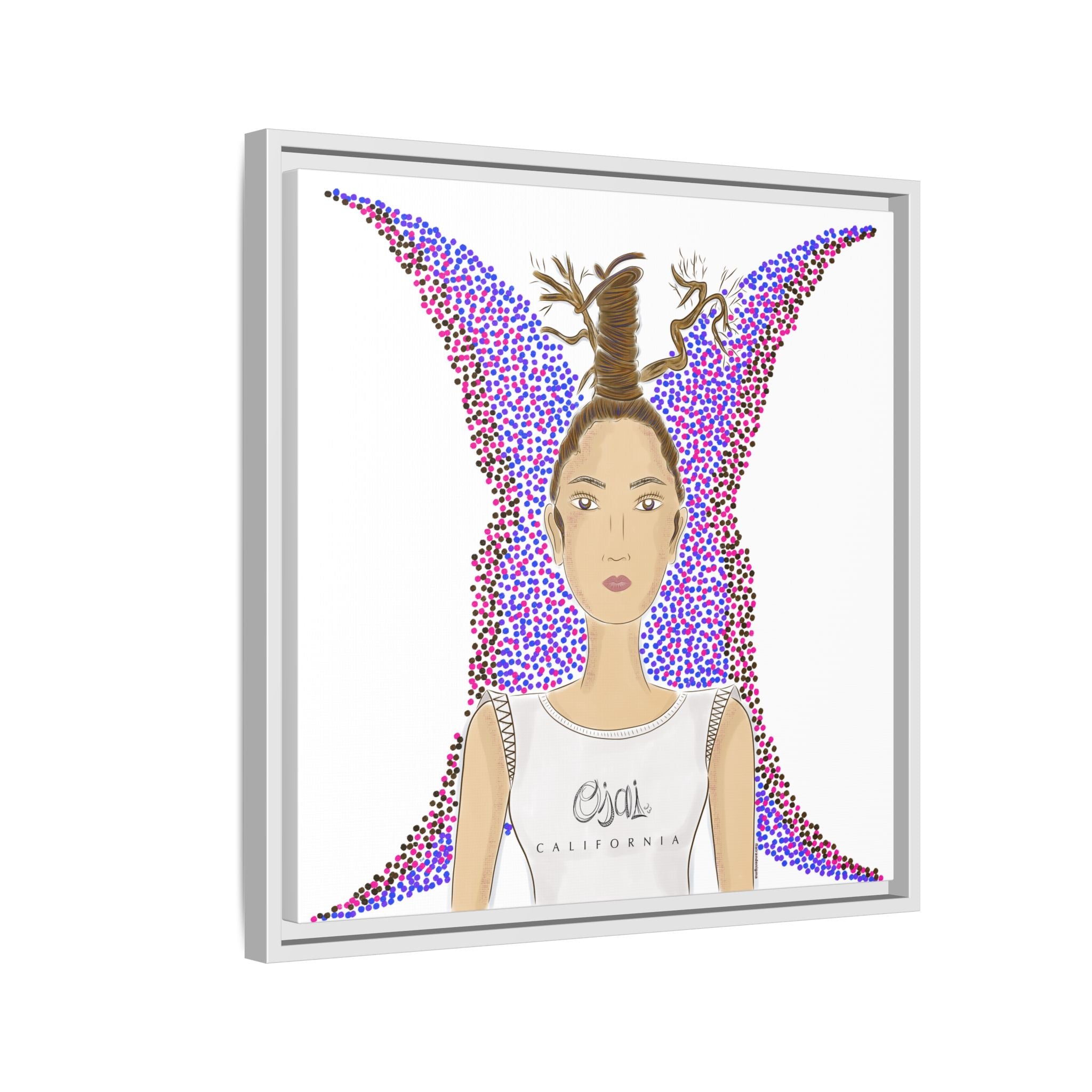 No.9 Girl with the Oak Tree Branches Framed Canvas Art Print