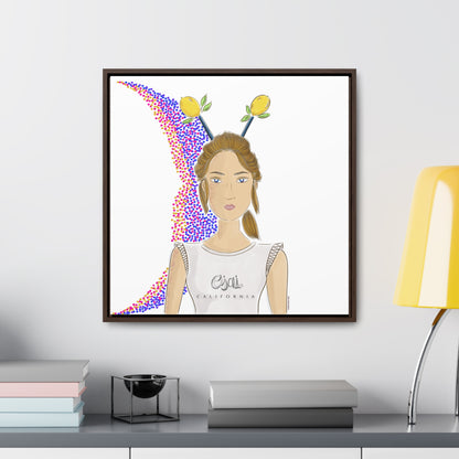 No.7 Girl with the Lemons Framed Canvas Art Print