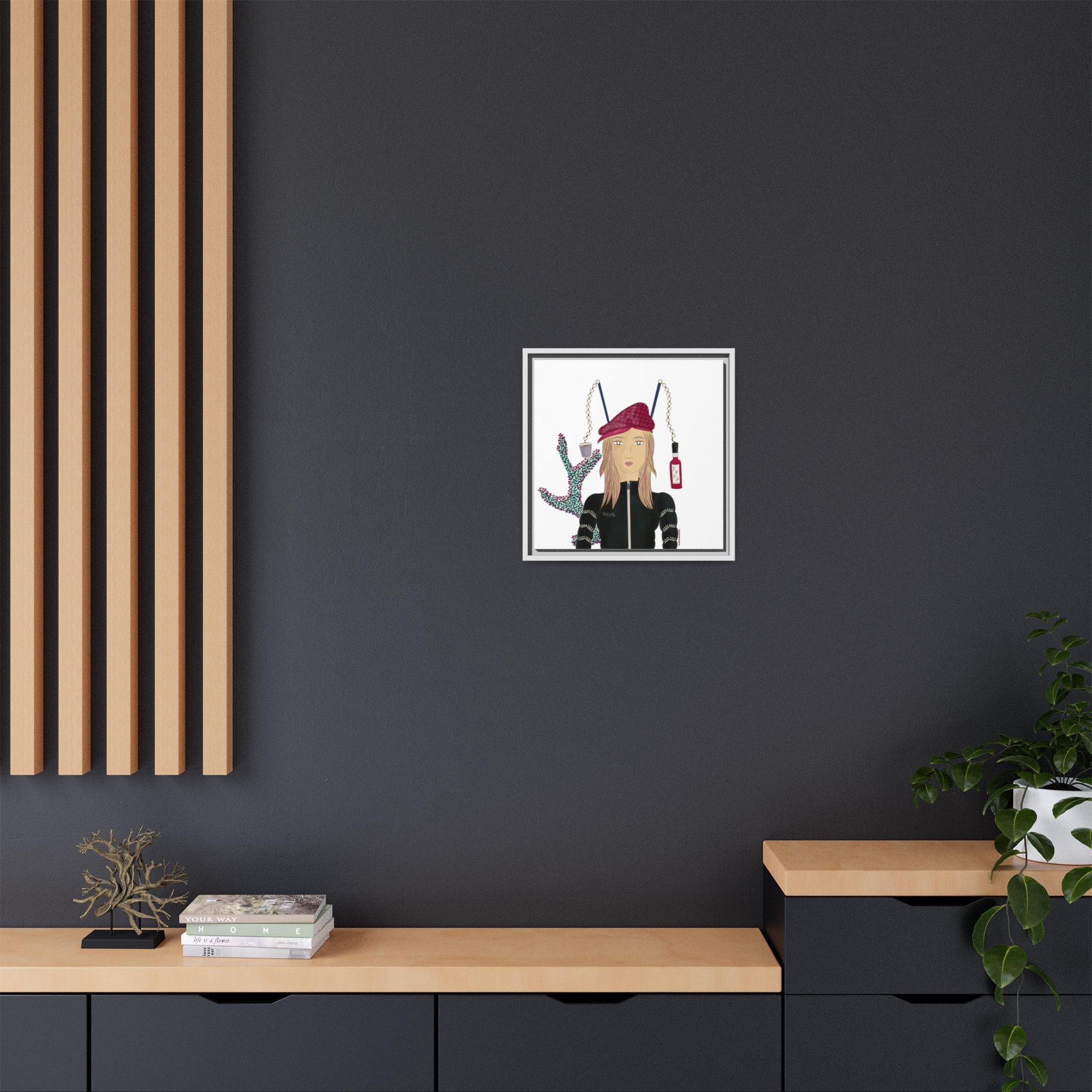 No.34 Girl with the Strawberry Mulled Wine Framed Canvas Art Print