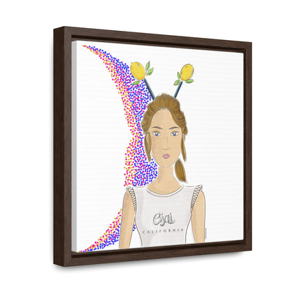 No.7 Girl with the Lemons Framed Canvas Art Print