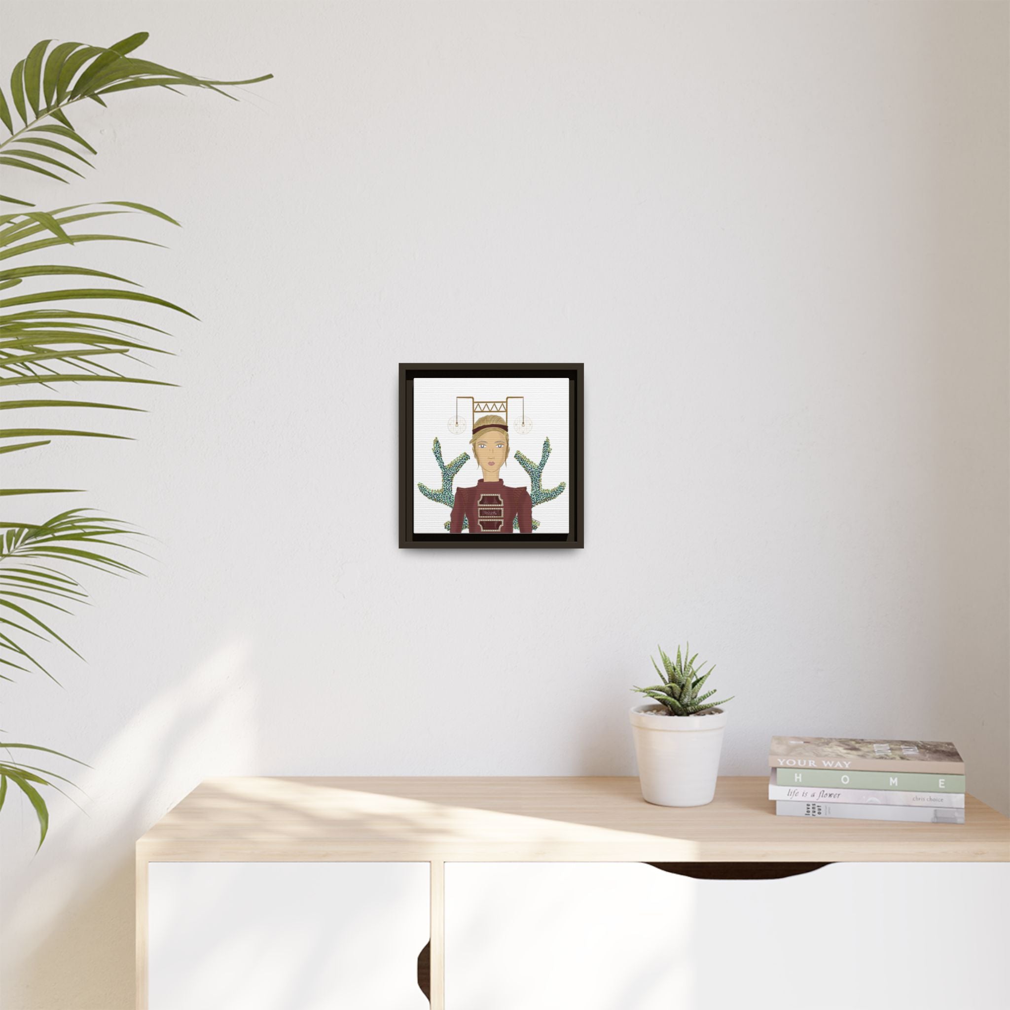 No.36 Girl with the Bar Lights Framed Canvas Art Print