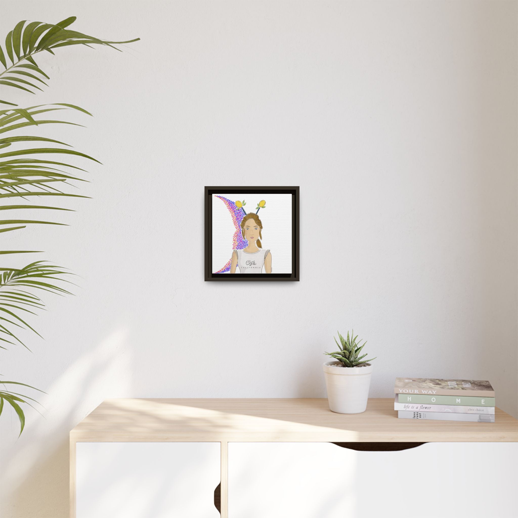 No.7 Girl with the Lemons Framed Canvas Art Print