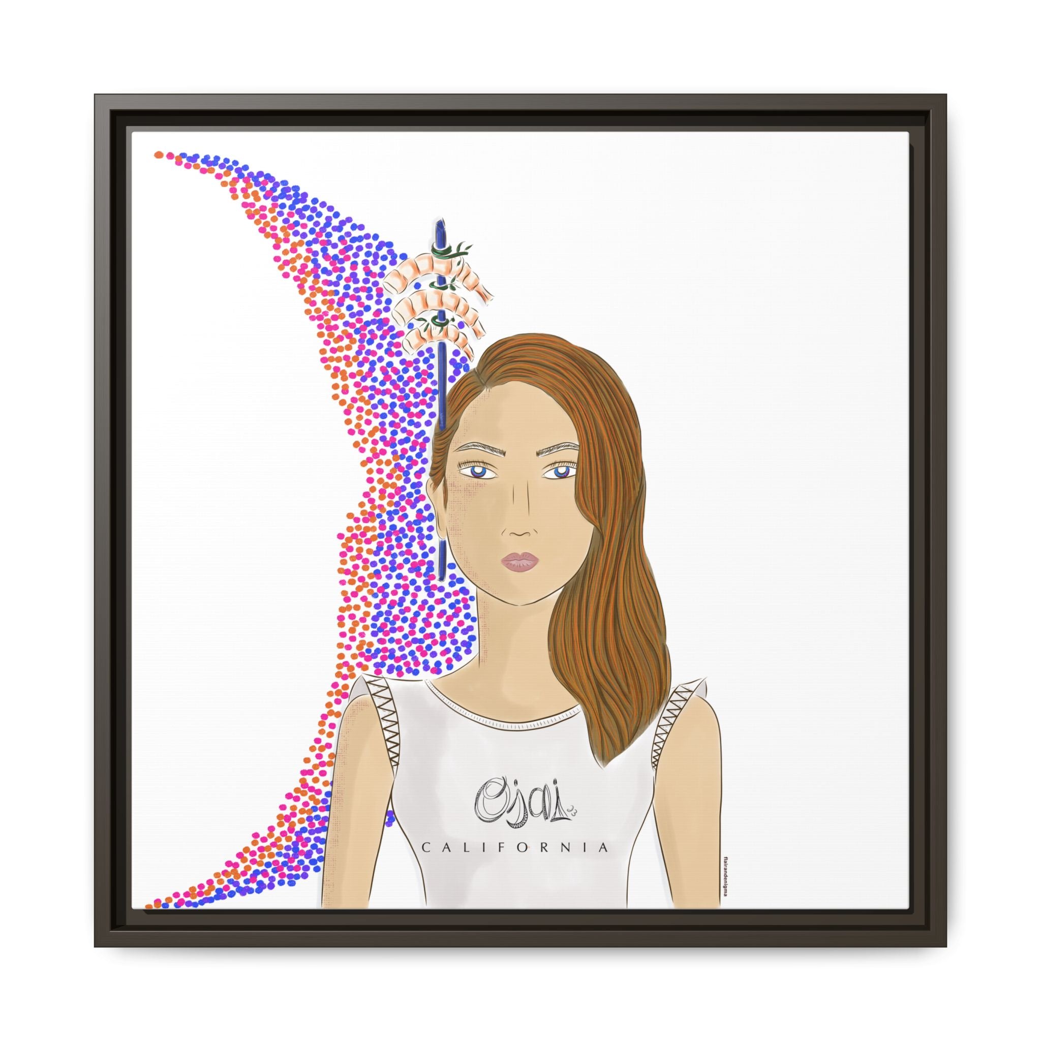 No.10 Girl with the Shrimps Framed Canvas Art Print