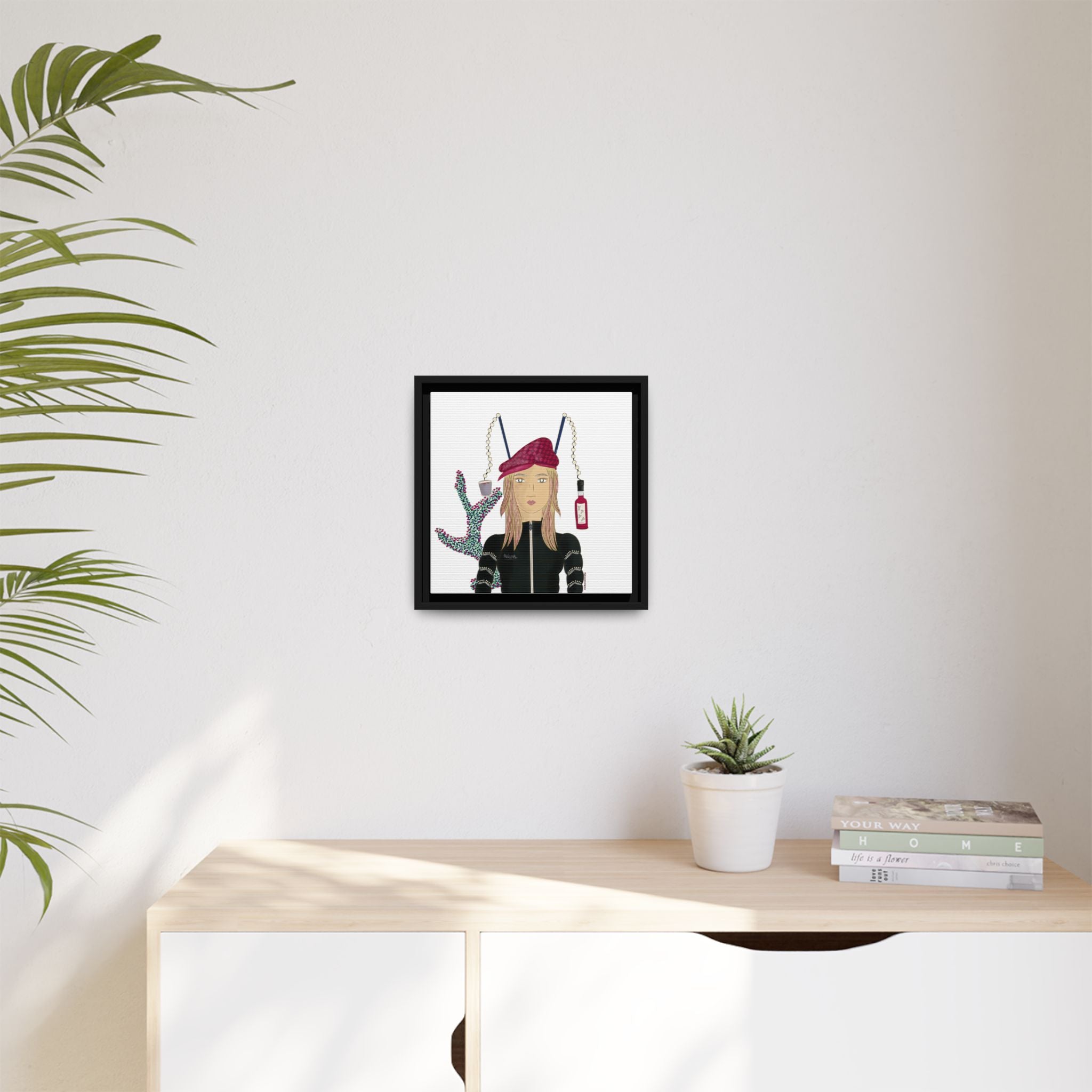 No.34 Girl with the Strawberry Mulled Wine Framed Canvas Art Print