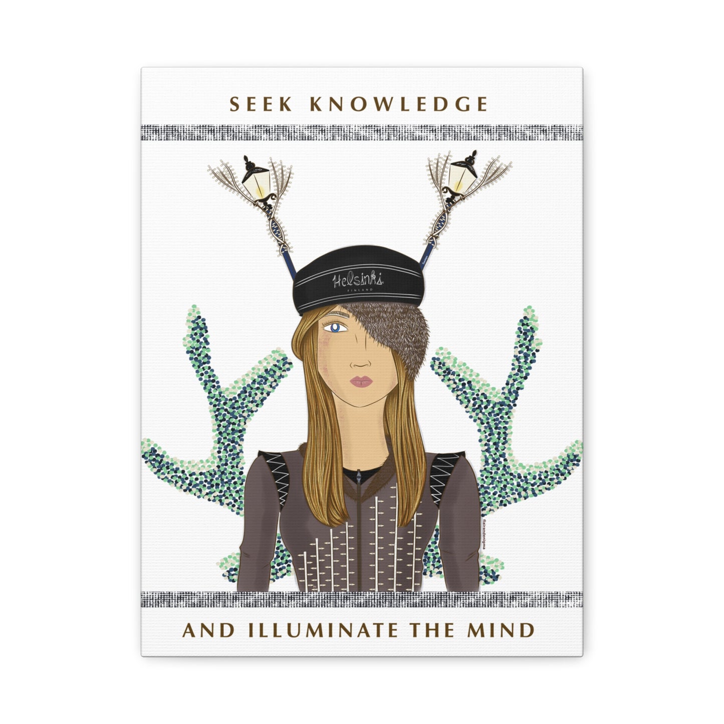 No.33 Girl with the Street Light Lampposts Canvas Art Print