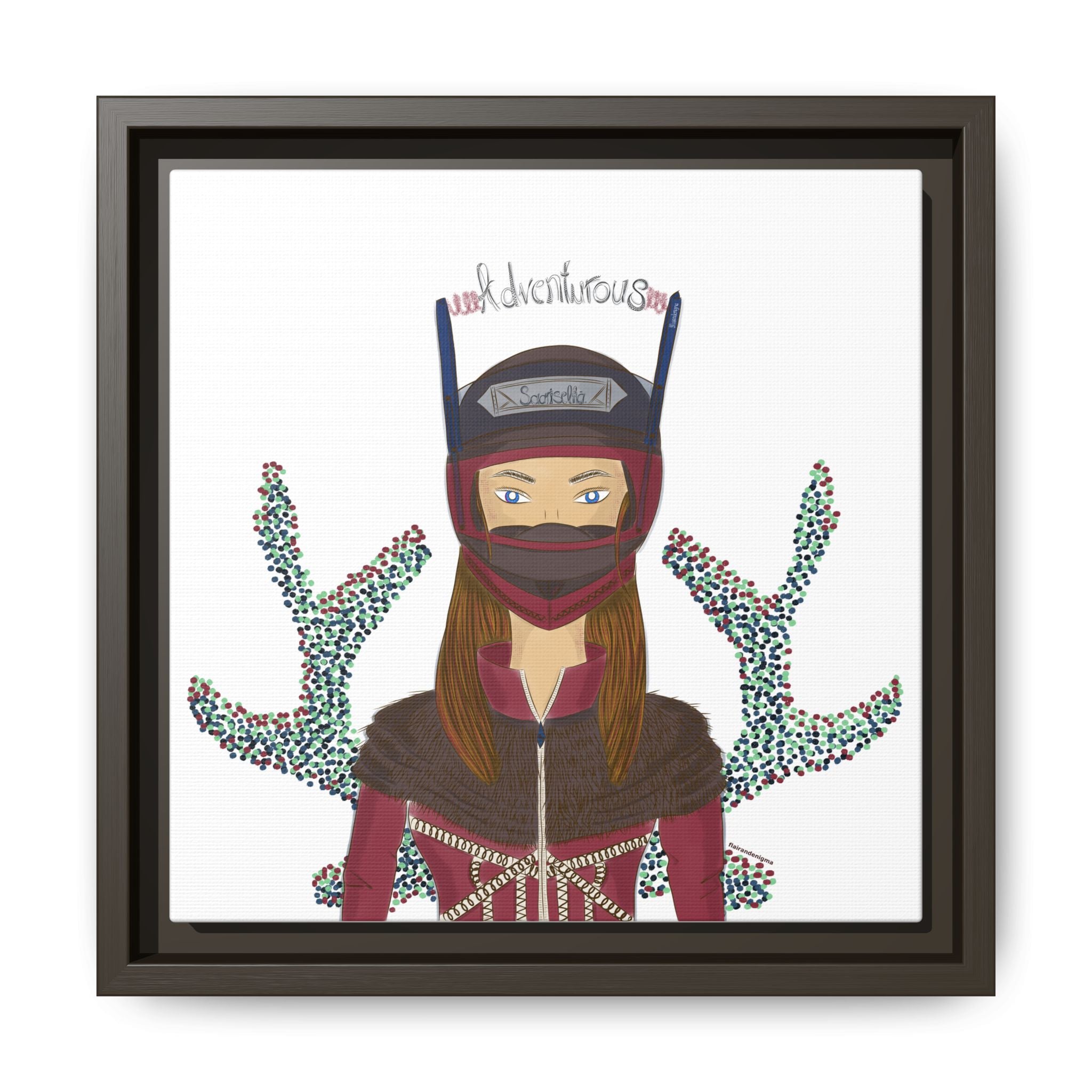 No.21 Girl with the Adventurous Helmet Framed Canvas Art Print