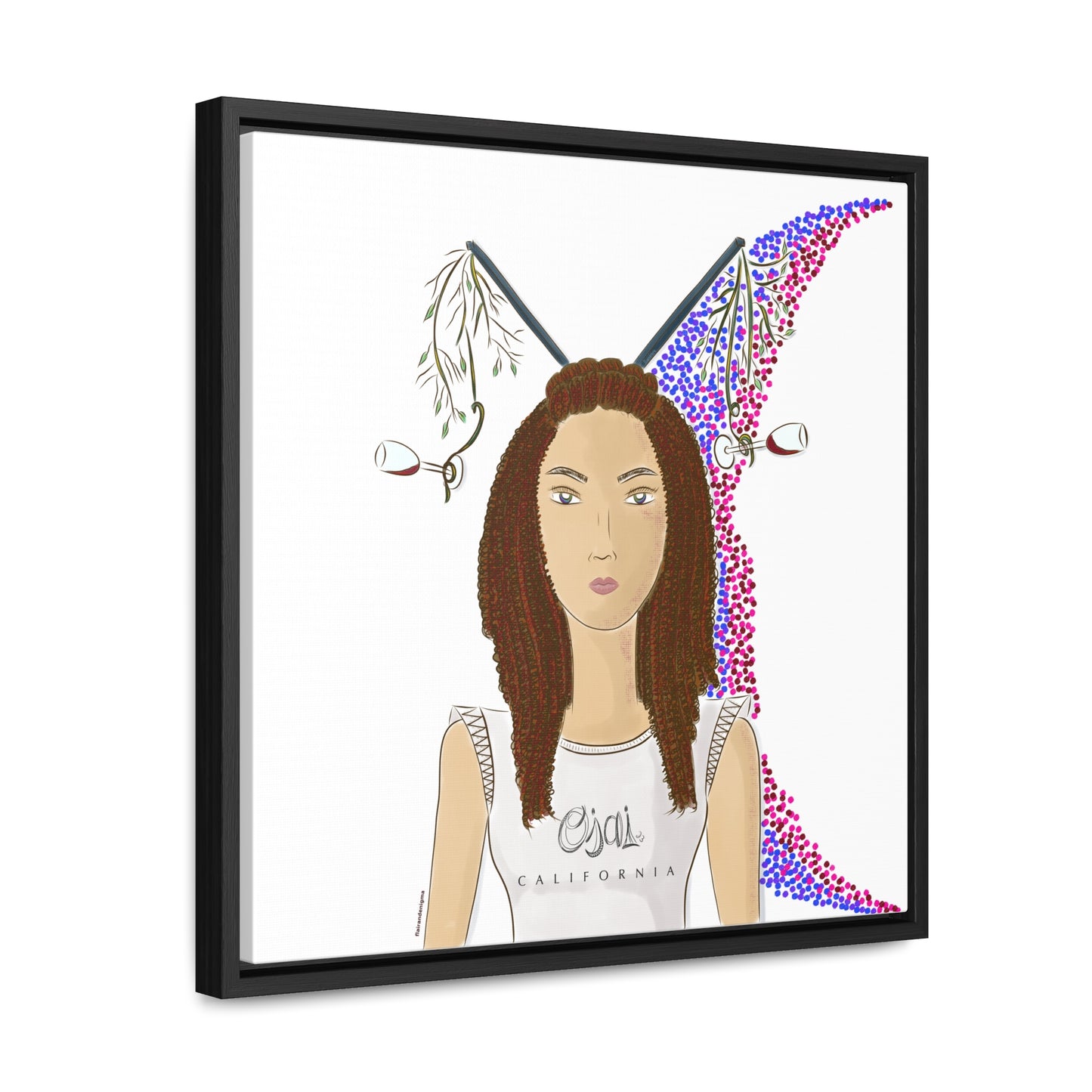 No.5 Girl with the Wine Glasses Framed Canvas Art Print