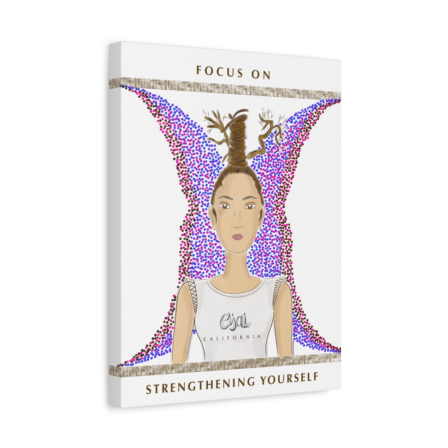 No.9 Girl with the Oak Tree Branches Canvas Art Print